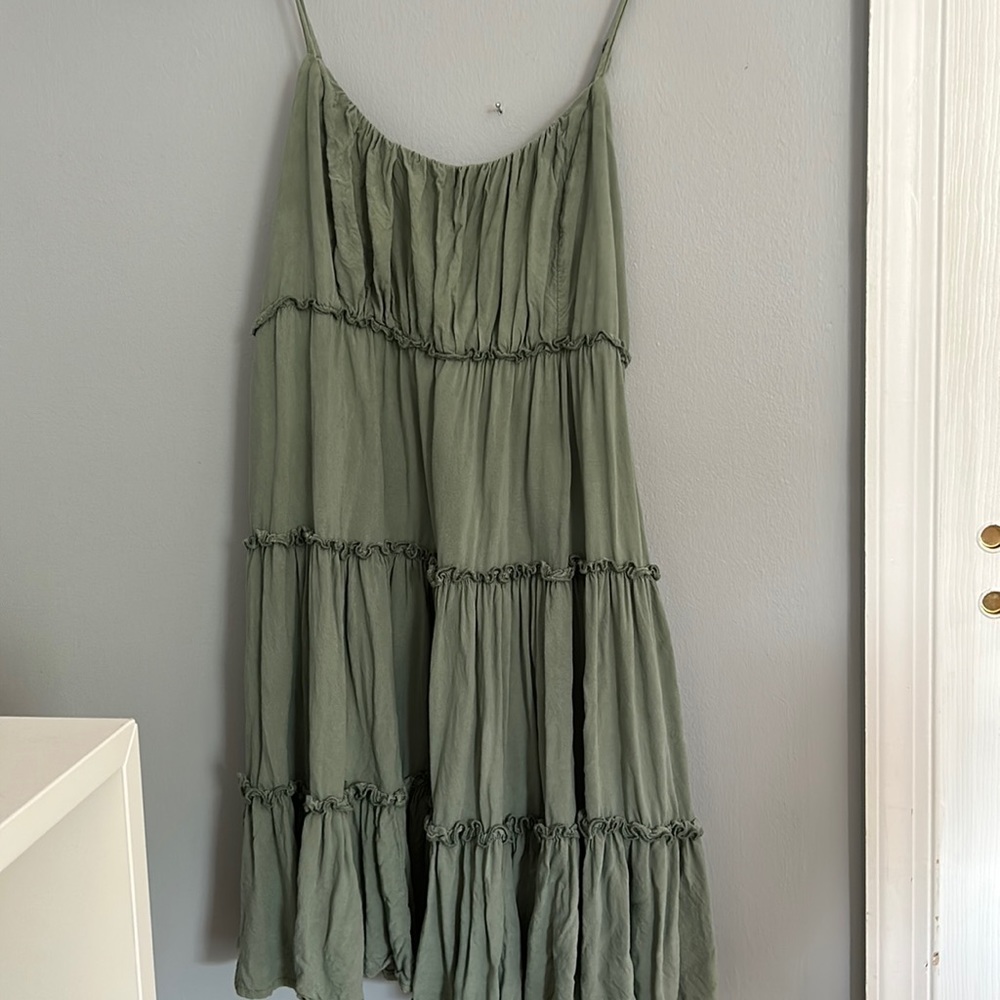 Green tiered dress